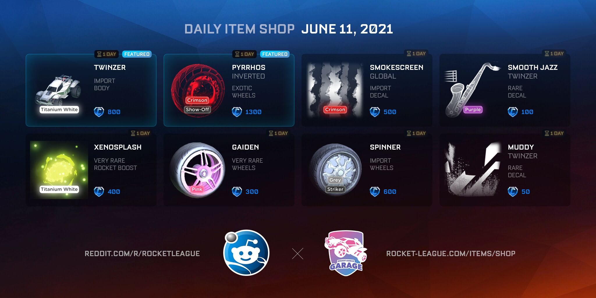 Item Shop Daily Items 21 06 11 Rocketleague